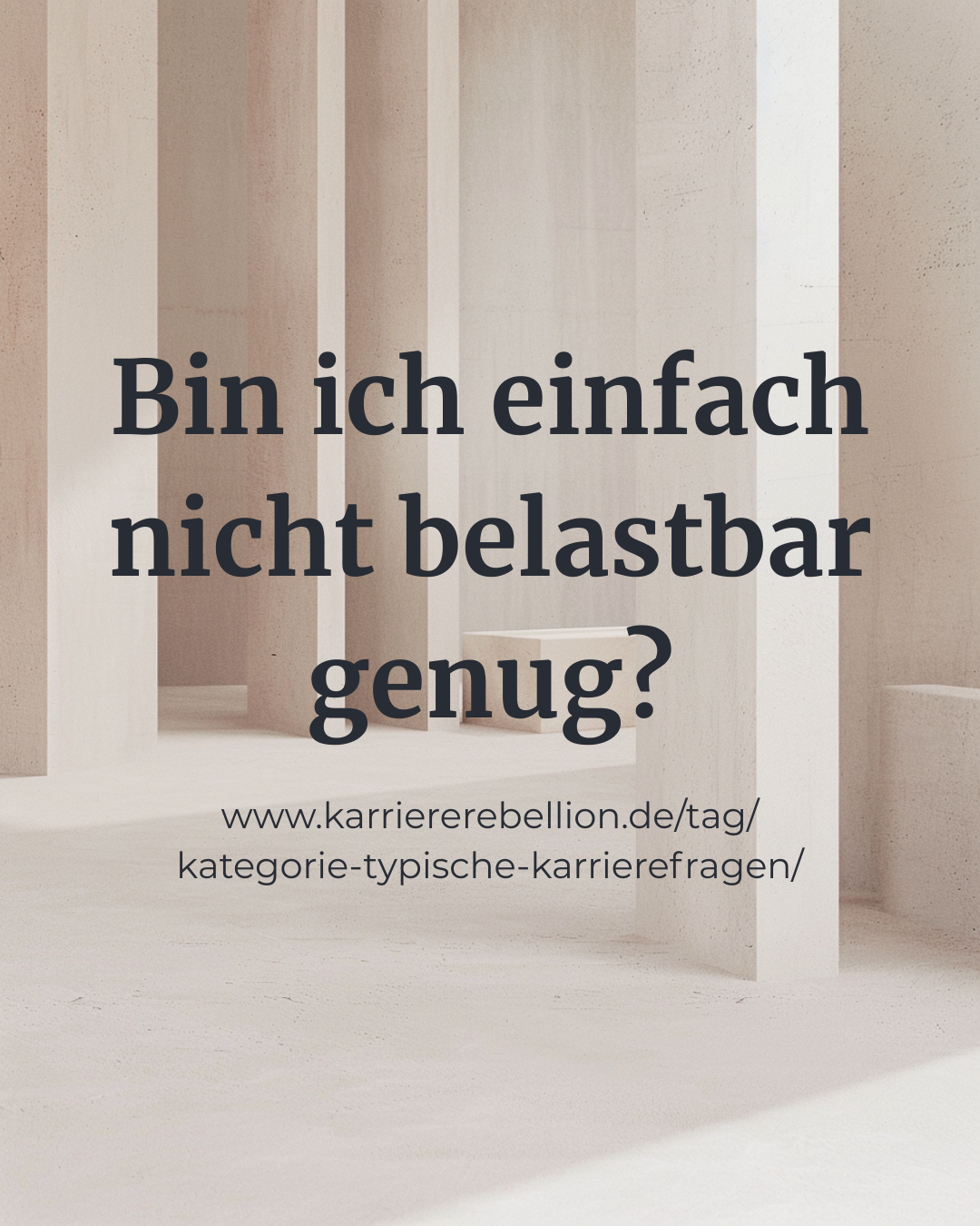 Minimalistische architektonische Darstellung als Symbol für die Kategorie Typische Karrierefragen von Karriererebellion! Hier die Frage: Bin ich einfach nicht belastbar genug?